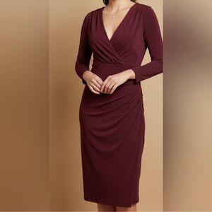 LAUREN Ralph Lauren Burgundy Dress Sz 10